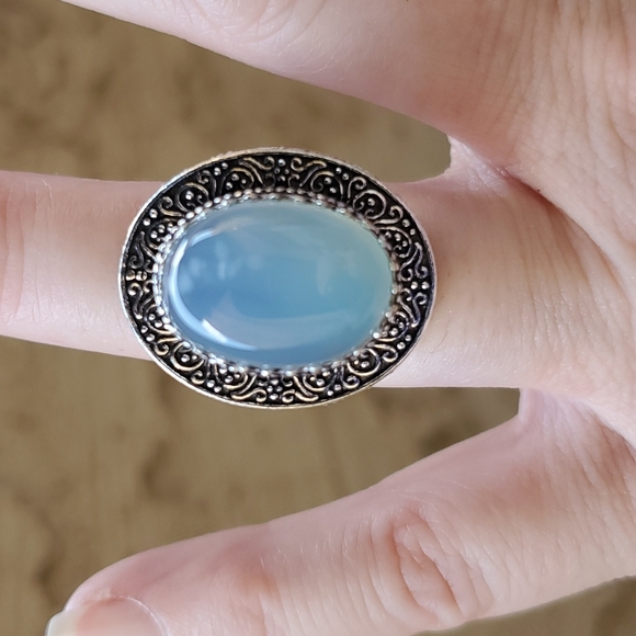 New Amazing Chalcedony Antique Design 925 Silver Statement Ring. - Picture 2 of 15